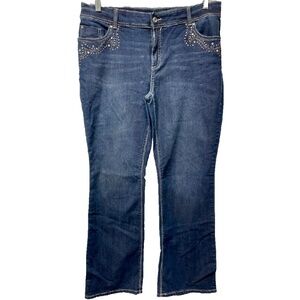 Chico's Size 2 (US 12) Embroidered Jeans w Sequins, Beads and More